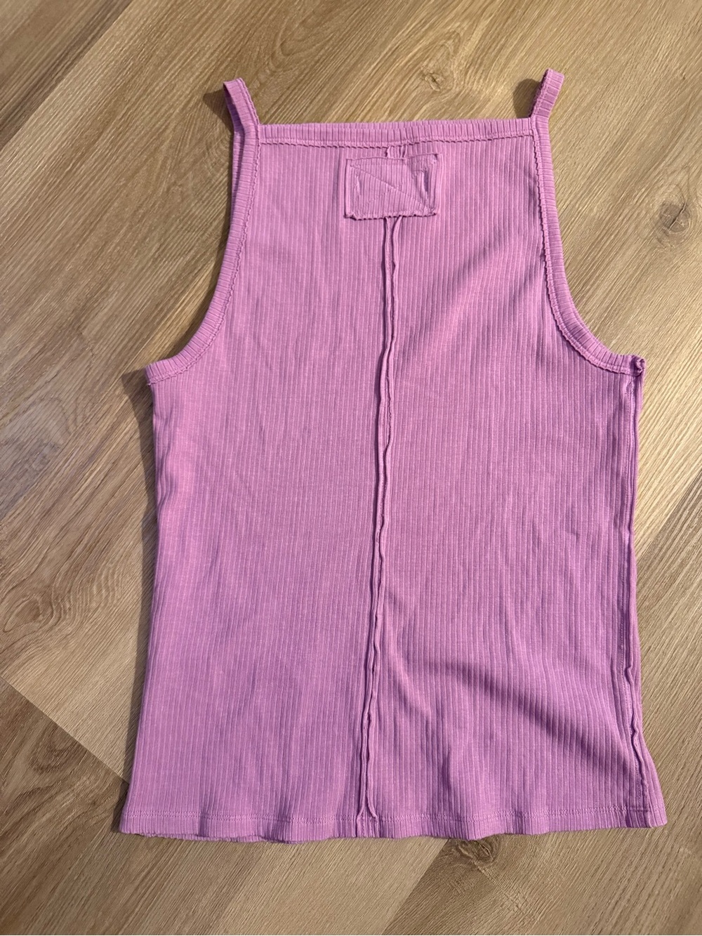Free People Ribbed Pink Square-Neck Tank - Picture 7 of 7